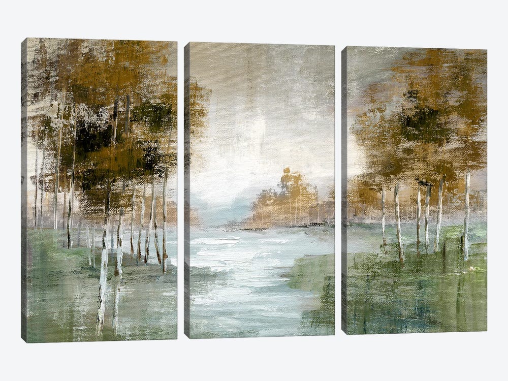 Fall Birch River by Nan 3-piece Canvas Wall Art