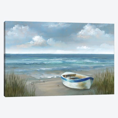 High Tide Boat Canvas Print #NAN806} by Nan Canvas Art Print