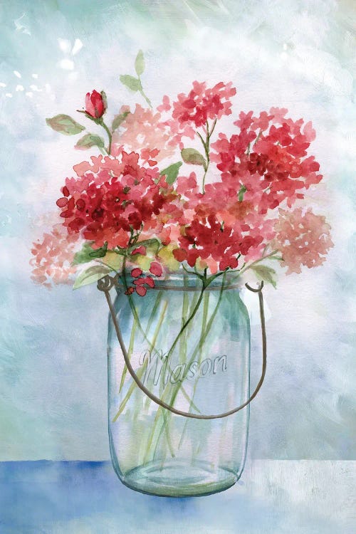 Red Geraniums by Nan wall art