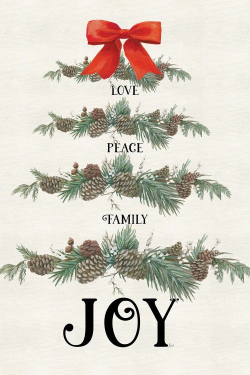 Love Peace Family Joy Swag by Nan wall art