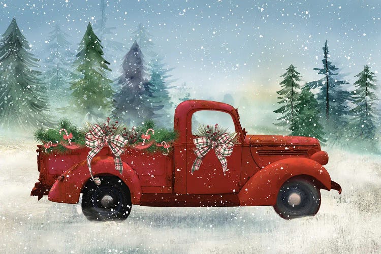 Red Truck Winter by Nan wall art