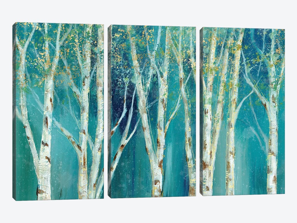 Birch On Blue by Nan 3-piece Canvas Art Print