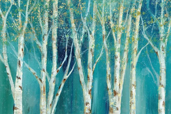 Nan: Birch On Blue by Nan