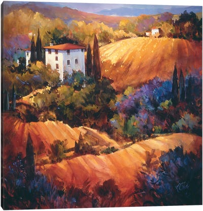 Evening Glow Tuscany Canvas Art Print - Tuscany Art