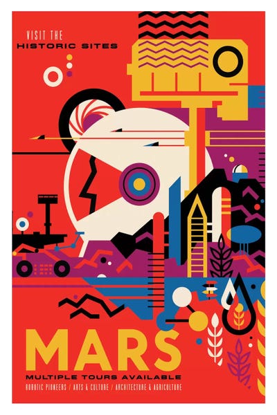 Space Travel Posters: Mars by NASA