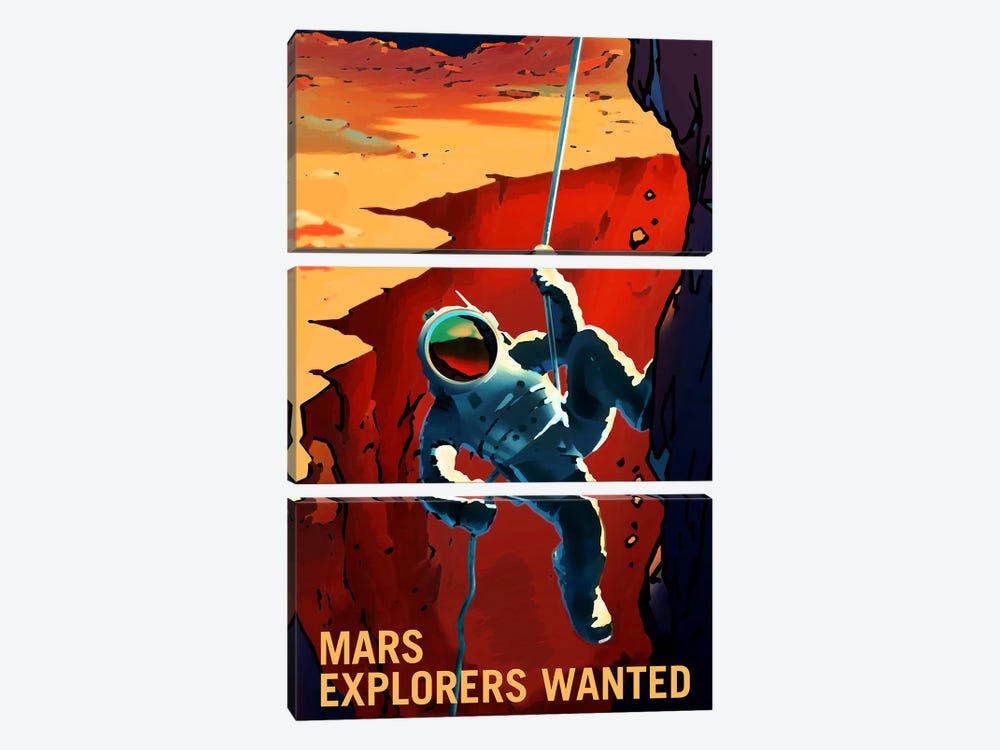Explorers Wanted by NASA 3-piece Canvas Art