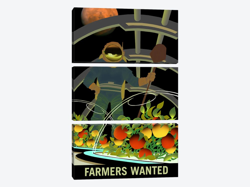 Farmers Wanted by NASA 3-piece Art Print