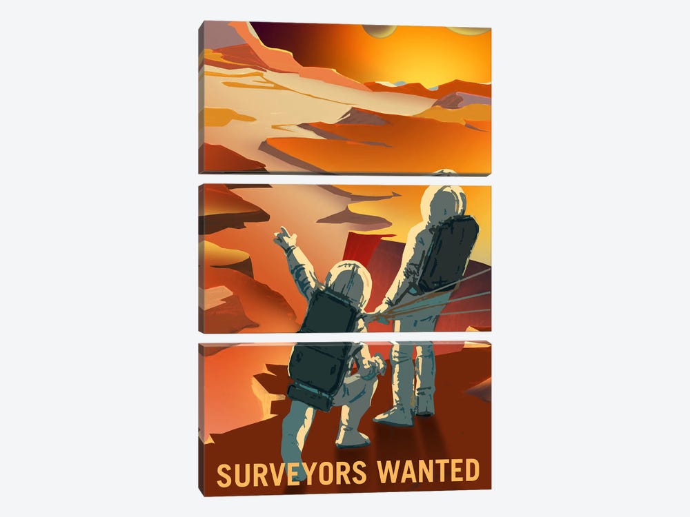 Surveyors Wanted by NASA 3-piece Canvas Print