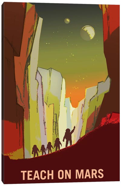 Teach On Mars Canvas Art Print - Kids Fantasy Art