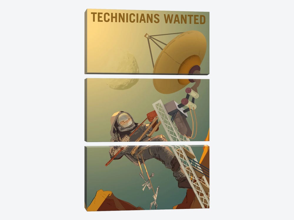 Technicians Wanted by NASA 3-piece Canvas Artwork