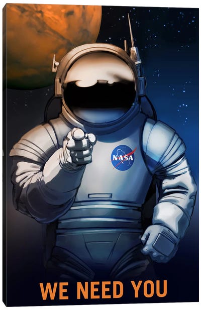 We Need You Canvas Art Print - Astronaut Art