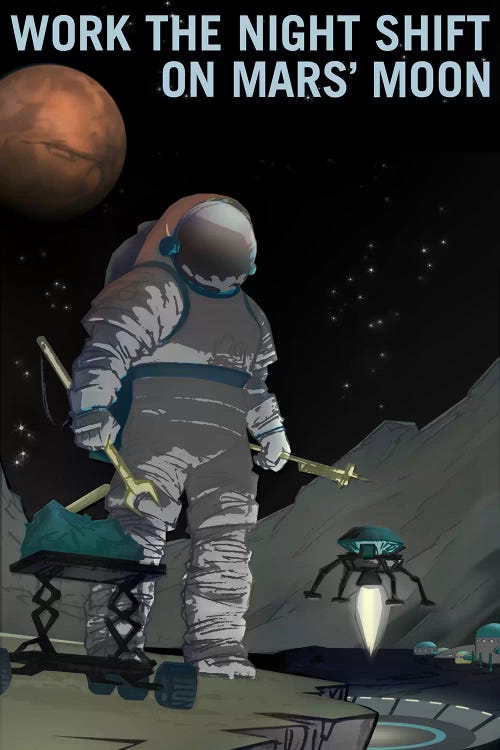 Work The Night Shift by NASA wall art