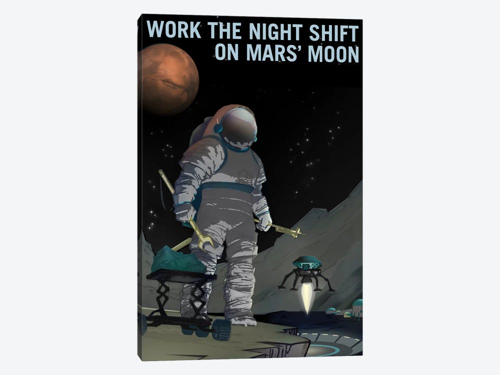 Work The Night Shift by NASA 1-piece Canvas Artwork