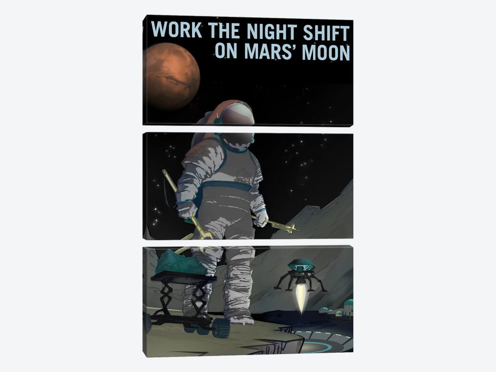 Work The Night Shift by NASA 3-piece Canvas Artwork