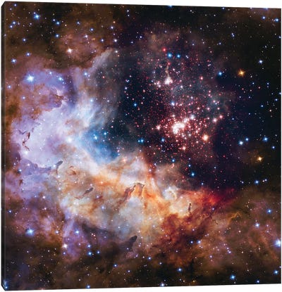 Celestial Fireworks, Westurland 2 (Hubble Space Telescope 25th Anniversary Image) Canvas Art Print - Kids Room Art