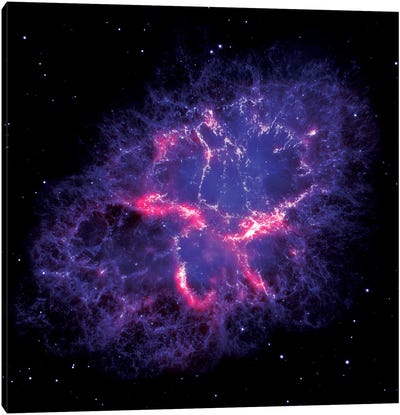 Composite View Of The Crab Nebula Canvas Art Print - Galaxy Art