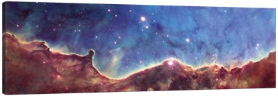Cosmic Landscape, NGC 3324, NW Corner Of NGC 3372 (Carina Nebula) (Hubble Heritage Project 10th Anniversary Image) Canvas Art Print - 3-Piece Astronomy & Space Art