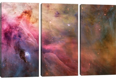 LL Orionis Interacting With the Orion Nebula Flow Canvas Art Print - 3-Piece Astronomy & Space Art