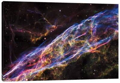 NGC 6960 (Witch's Broom Nebula), Veil Nebula, Cygnus Loop Canvas Art Print - 3-Piece Astronomy & Space