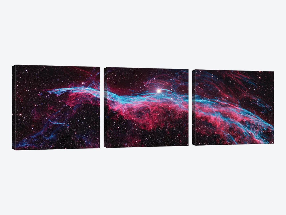 NGC 6960 (Witch's Broom), Western Veil Of The Veil Nebula by NASA 3-piece Canvas Wall Art