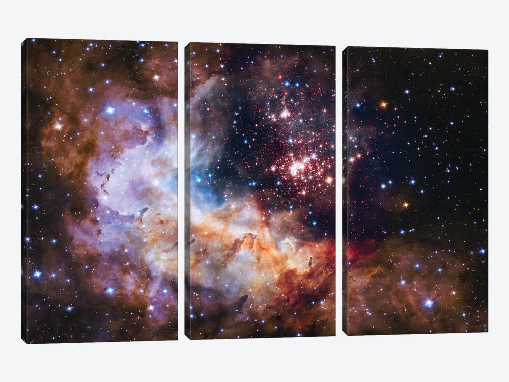 WR 20a And Surrounding Stars, Westerlund 2 by NASA 3-piece Canvas Print