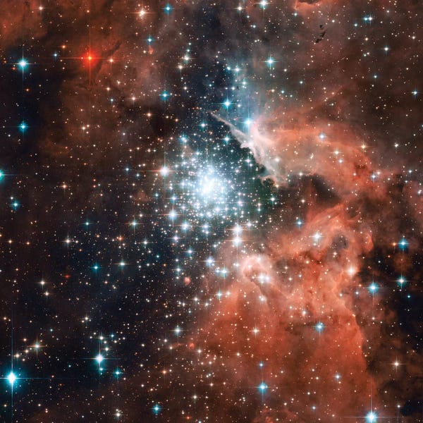 Kids Astronomy & Space Art: Young Star Cluster, NGC 3603 Nebula by NASA