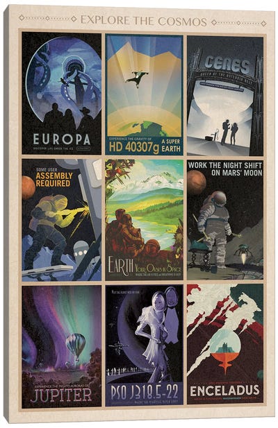 Explore The Cosmos Canvas Art Print - Space Travel Posters