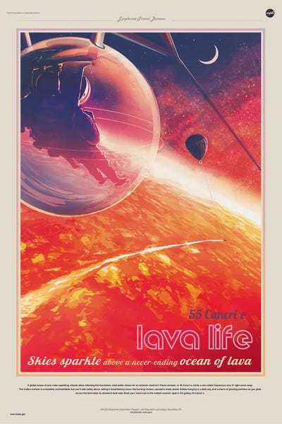 Swamp Green - Canvas Prints: The Lava Life On 55 Cancri E by NASA