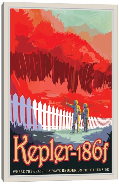 Kepler-186f Canvas Art Print - Kids Fantasy Art