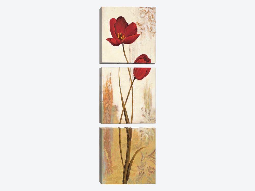 Panneau tulipe by Nathalie Besson 3-piece Canvas Print