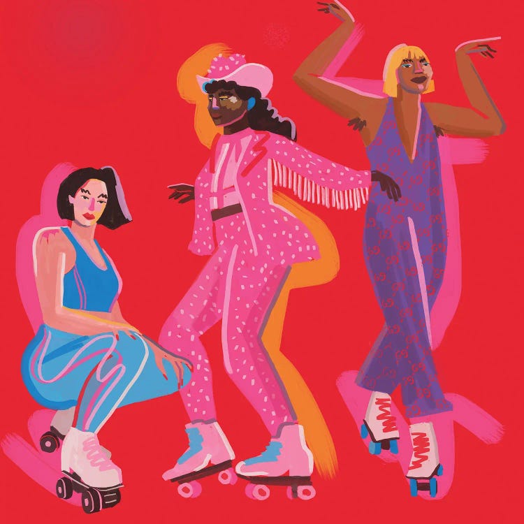 Roller Skaters II by Niege Borges wall art