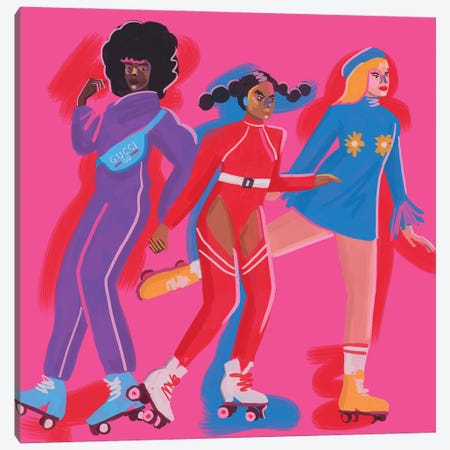 Roller Skaters I Canvas Print #NBG31} by Niege Borges Art Print