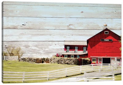 Farm Fence Canvas Art Print - Barns