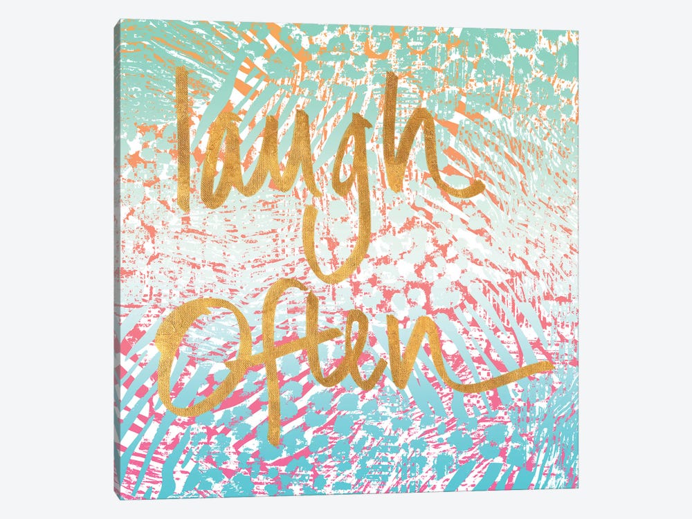Laugh Often Neon by Nicholas Biscardi 1-piece Canvas Wall Art