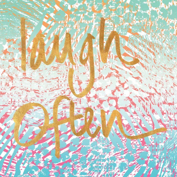 Kids Inspirational Art: Laugh Often Neon by Nicholas Biscardi