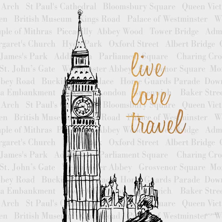 Live Love Travel by Nicholas Biscardi wall art