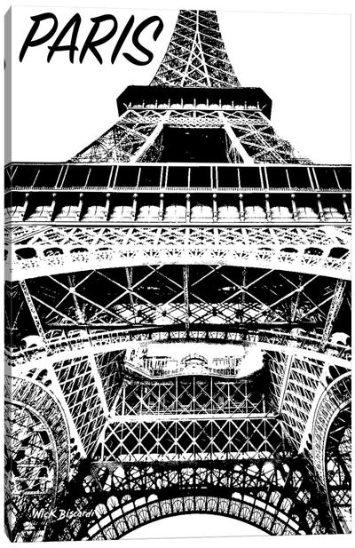 Modern Paris IV Canvas Art Print - Paris Typography