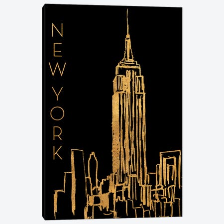 New York On Black Canvas Print #NBI32} by Nicholas Biscardi Canvas Art Print