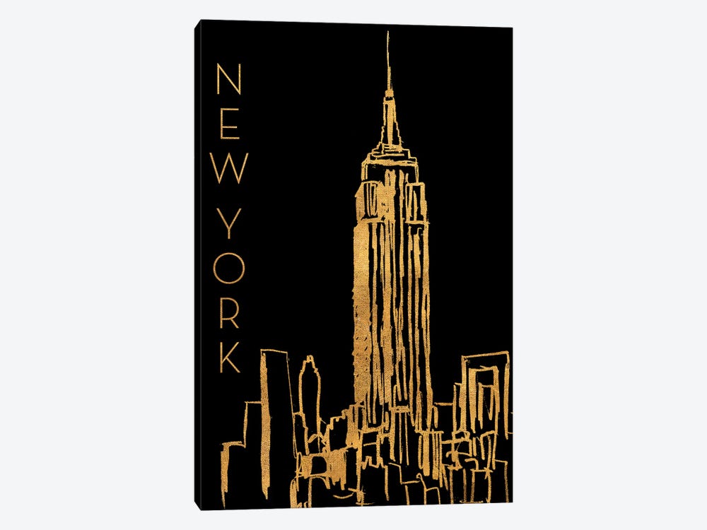 New York On Black by Nicholas Biscardi 1-piece Canvas Artwork