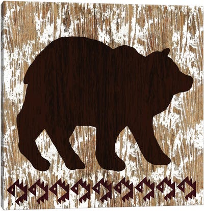 Wilderness Bear Canvas Art Print - Rustic Winter