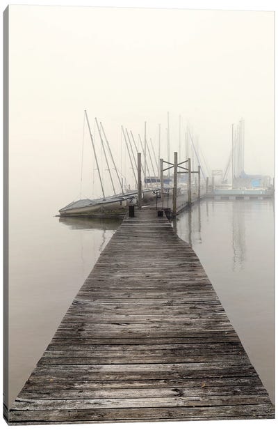 Harbor Fog Canvas Art Print - Dock & Pier Art