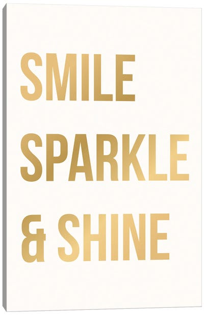 Smile Sparkle & Shine Canvas Art Print - Seasonal Glam