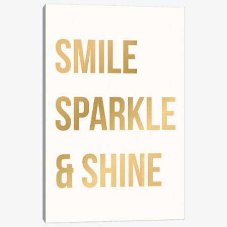 Smile Sparkle & Shine Canvas Print #NBQ100} by Nicole Basque Canvas Wall Art