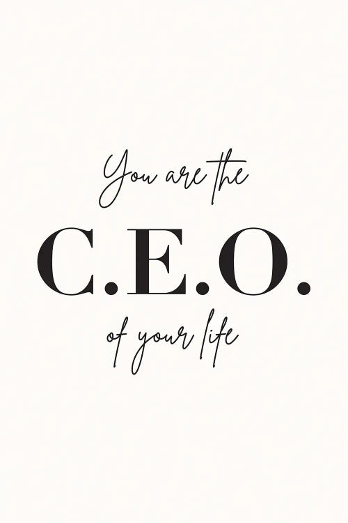 You Are The Ceo Of Your Life