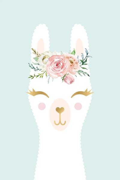 Llamas: Blue Llama by Nicole Basque