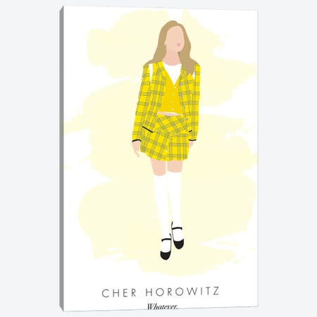 Cher Horowitz - Clueless Yellow Outfit Canvas Print #NBQ146} by Nicole Basque Art Print