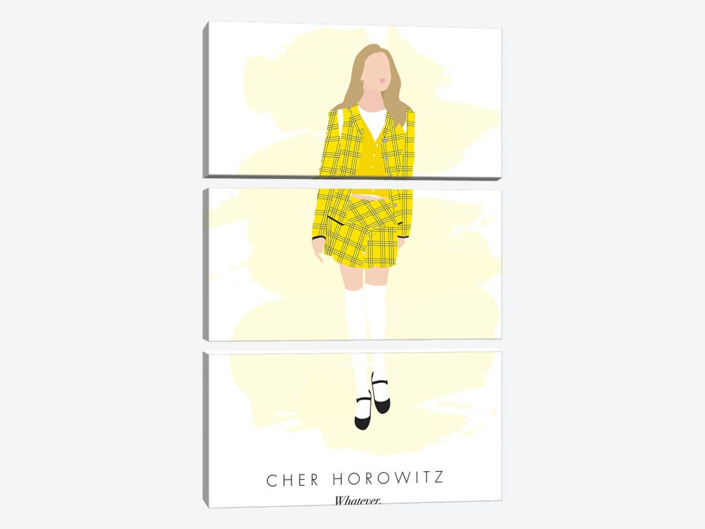 Cher Horowitz - Clueless Yellow Outfit by Nicole Basque 3-piece Canvas Artwork