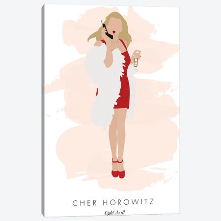 Cher Horowitz - Clueless Red Dress Canvas Print #NBQ147} by Nicole Basque Canvas Art Print