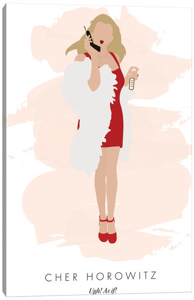 Cher Horowitz - Clueless Red Dress Canvas Art Print - Cher Horowitz