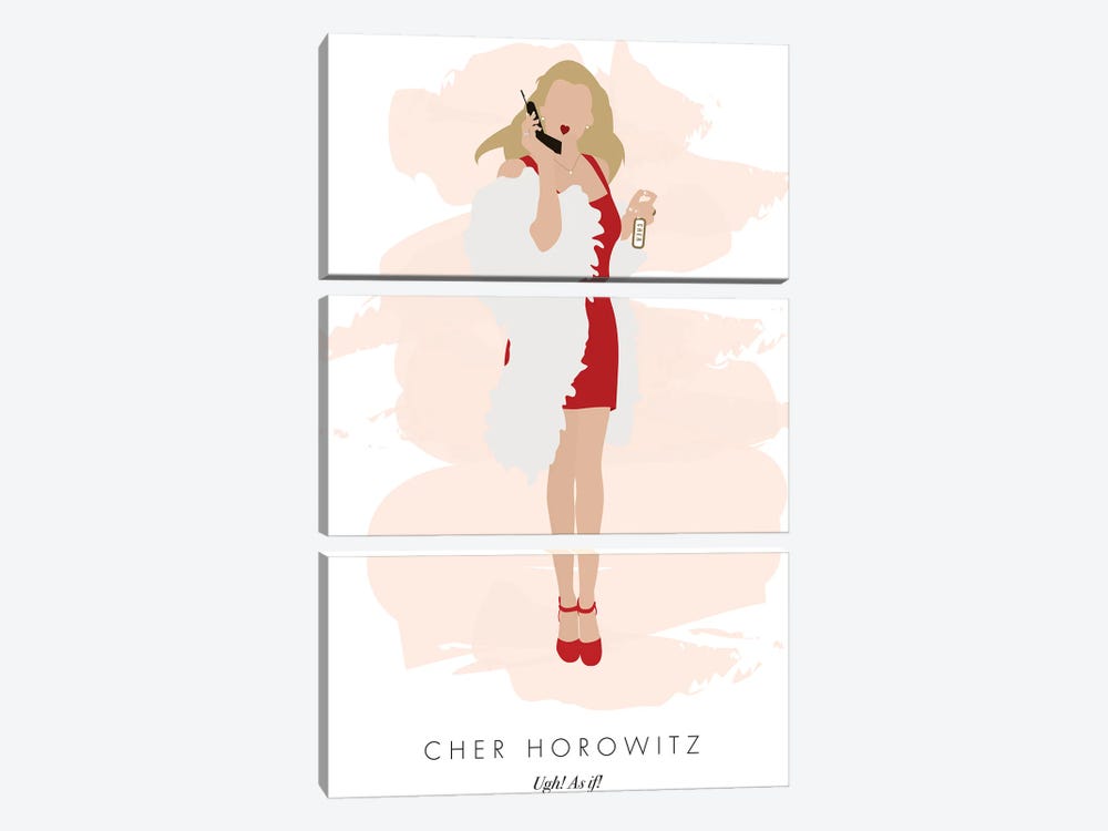 Cher Horowitz - Clueless Red Dress by Nicole Basque 3-piece Art Print